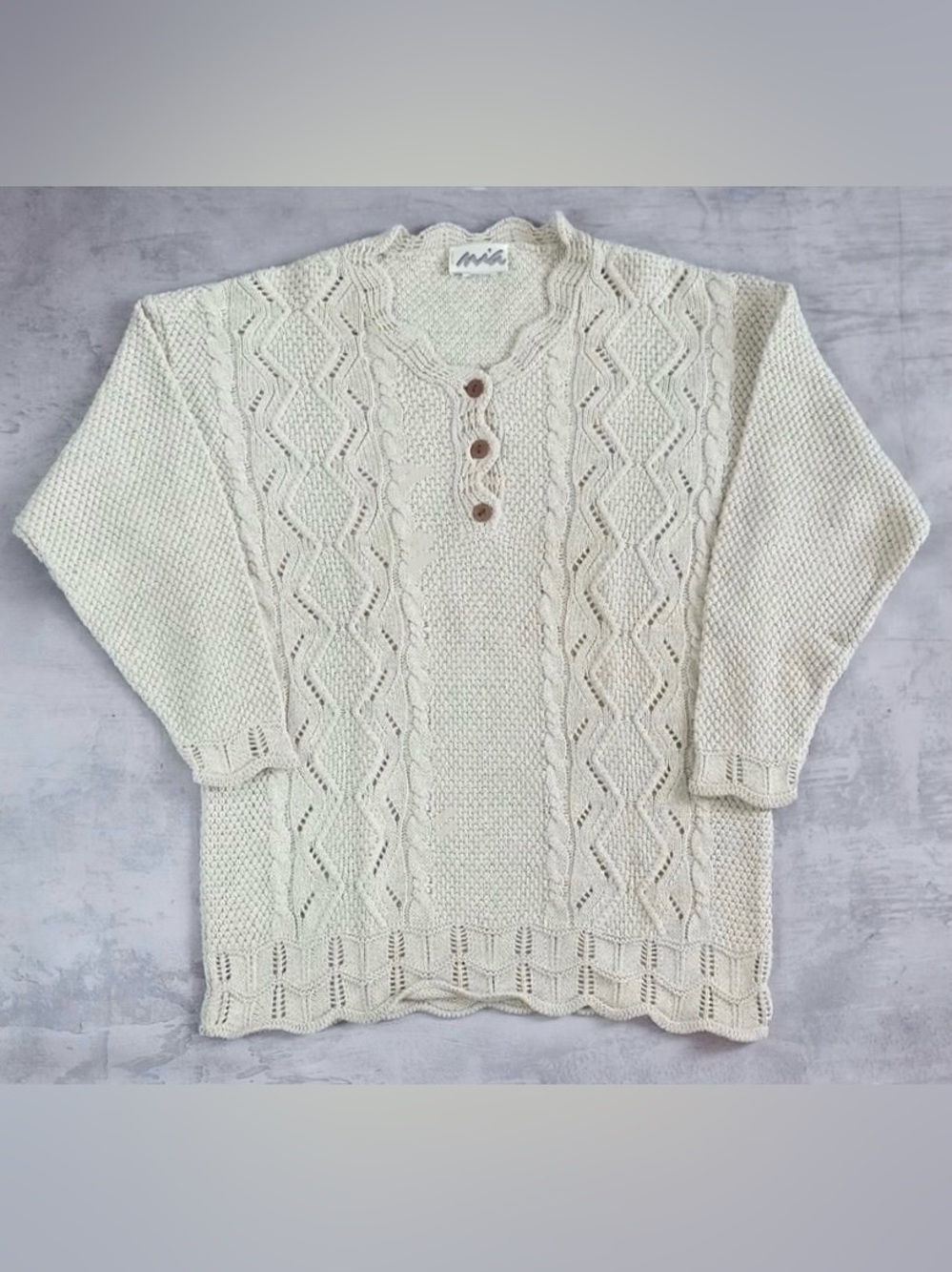 Vintage Cable Knit Sweater (Small) - Picture 2 of 5
